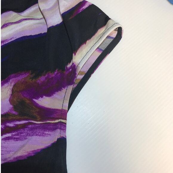 Worthington Striped Scoop Neck Cap Sleeve Blouse L - Picture 6 of 6